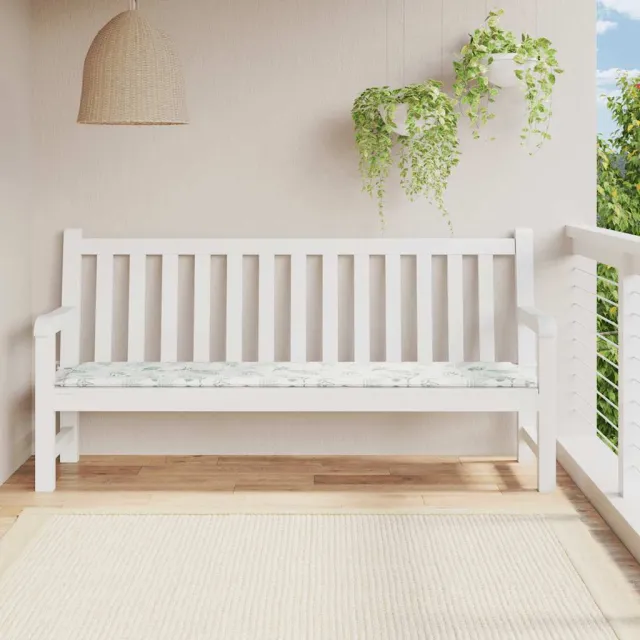 vidaXL Tuinbankkussen bladpatroon 200x50x3 cm stof Groen