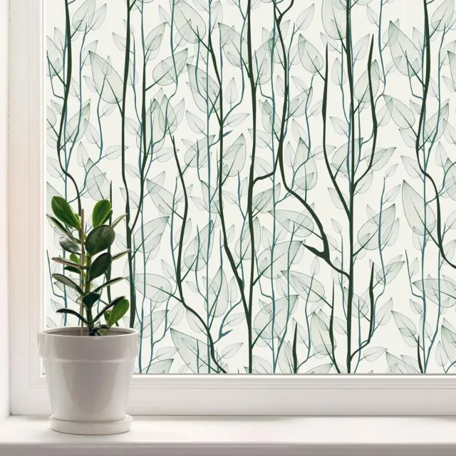 DailySupplies® Raamfolie Glas in Lood - Zelfklevend - Antieke Look - Wit en Groen