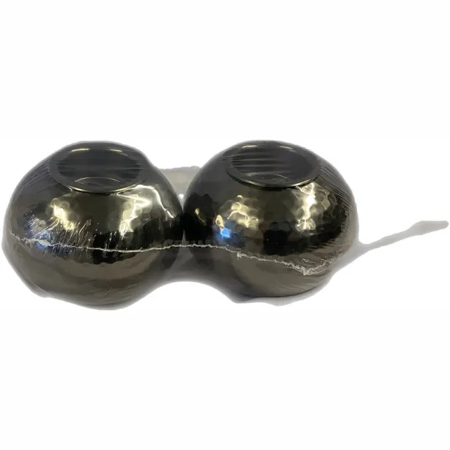 sam & sara waxine lichtjes houder 1 paar zwart zilver