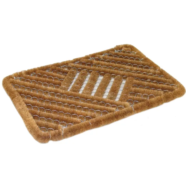 Buemag Deurmat - 2x - kokos en staaldraad - bruin - 60 x 40 cm - schoonloopmat