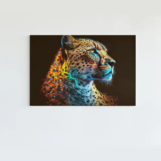 Trendex Global Canvas Schilderij - Dieren - Wilde Dier - Luipaard - Wanddecoratie - 120x80x2 cm Bruin