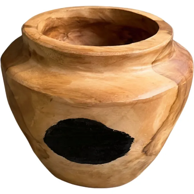 Varios Teak vase S D20H18cm hout
