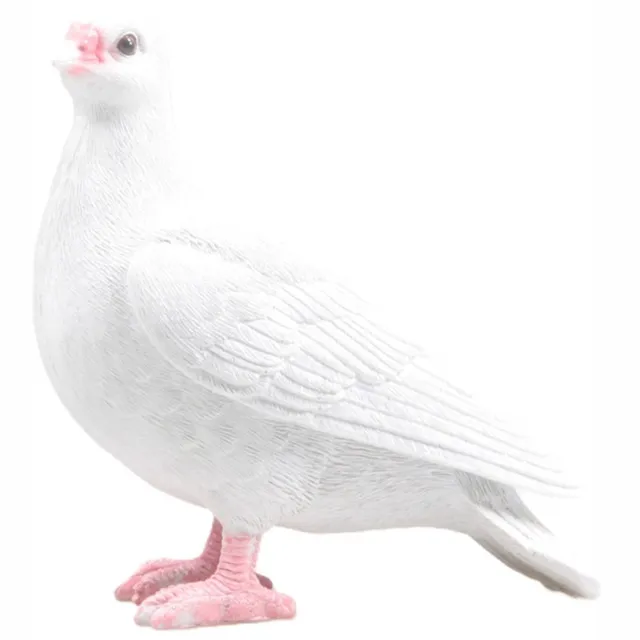 Farmwood Animals Farmwood witte Duif vogel tuin beeldje - voor binnen/buiten - 19 x 20 cm - dieren tuinbeelden - vogels