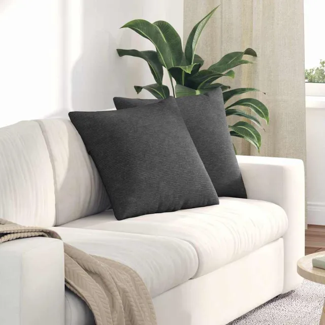vidaXL Sofa Kussens 2 stuks Donkergrijs 50 x 50 cm Cordstof