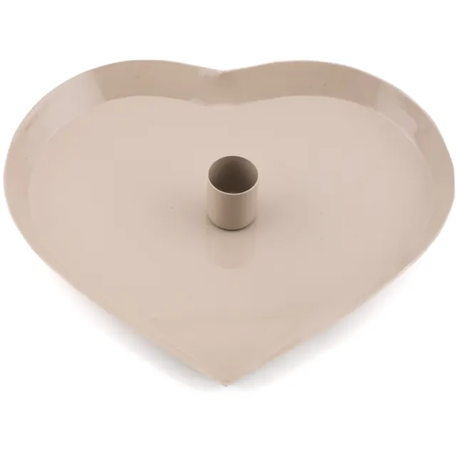 homebound by ky Kaarsenstandaard hart beige 20cm