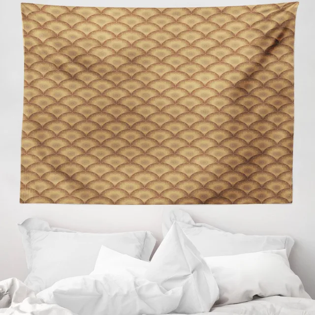 ABAKUHAUS Etnisch Wandtapijt, Oud-Oosters Damast, 150 x 110 cm, Lichtroodhout Zandbruin