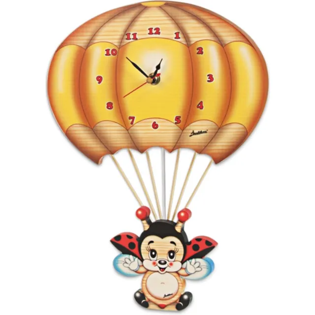 Bartolucci Muurklok lieveheersbeestje aan ballon | Bartolucci Multi colour