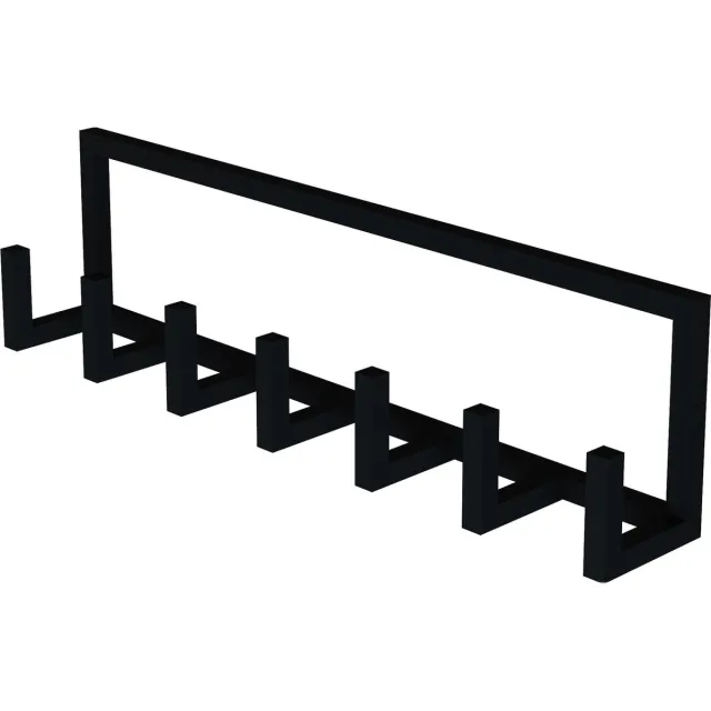 en.casa Wandkapstok Lyngen 75x10x20 cm zwart
