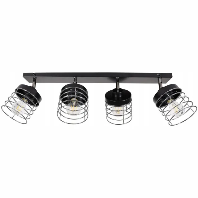 HOME LIGHT Light-Home Rasti 2206/4/S – Plafondlamp – 4-lichts – Chrom design – Moderne metalen constructie – Zwart of wit