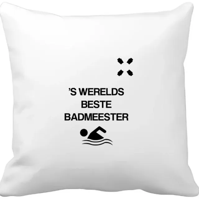 Akyol 's werelds beste badmeester Kussen hoes - Badmeester - badmeesters - zwemmen - zwemdiploma - cadeau - kado - gift - geschenk - vaderdag - lifeguard - 40 bij 40 cm Multicolor