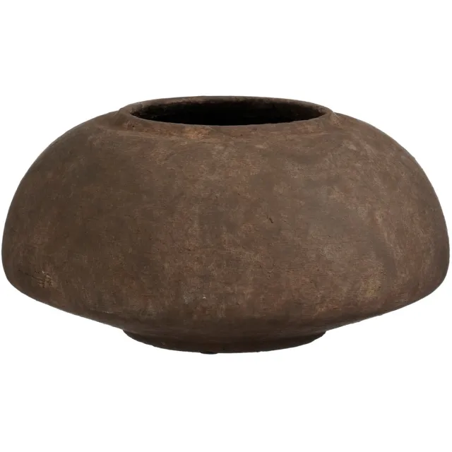 Mica Decorations Ares Vaas - Cement Mat - Rond - Serene Rustieke Look Bruin