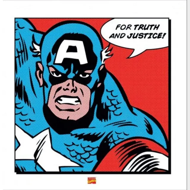 Marvel Captain America For Truth and Justice Print 40x40cm Multi Color