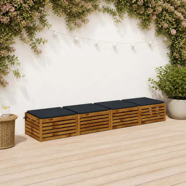 vidaXL Zitkussens SOEST 4 st 100% Polyester Donkerblauw 80 x 80 x 3 cm