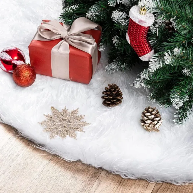 JGS ```html JGS Premium - Kerstboomrok wit faux fur 90cm - Kerst decoratie - Boom base cover mat ``` Any
