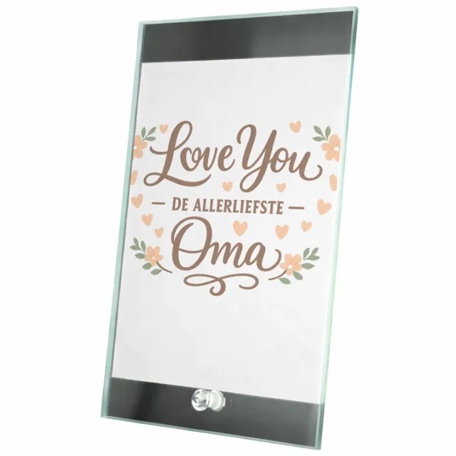 Mr Cadeautjes Glasframe 15 x 23 - design Een liefdevolle familieboodschap met zachte bloemaccenten en | cadeau Wit