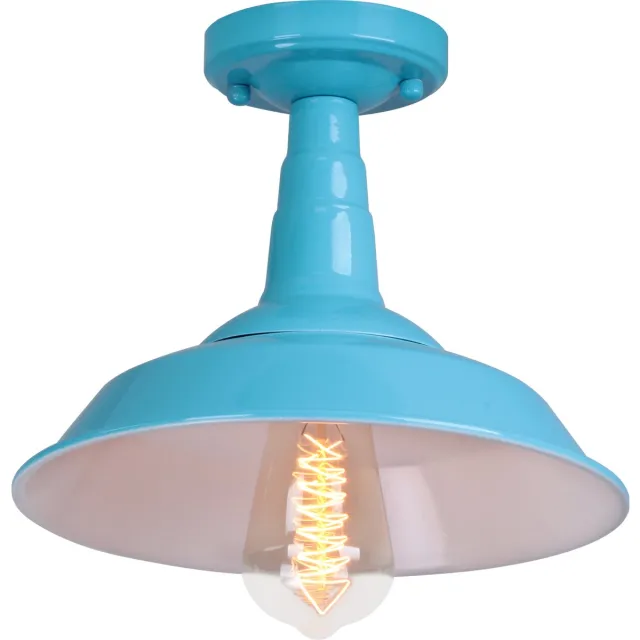 Industrieel Plafondlamp Industrieel Woonkamer Lampenkap Vintage Keuken Slaapkamer E27 Blauw