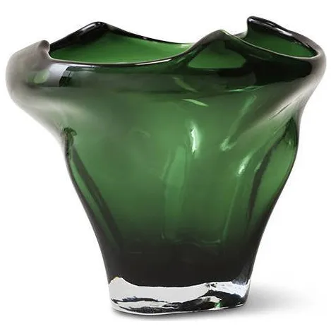 HKLIVING vaas Folded (20x23 cm) donkergroen