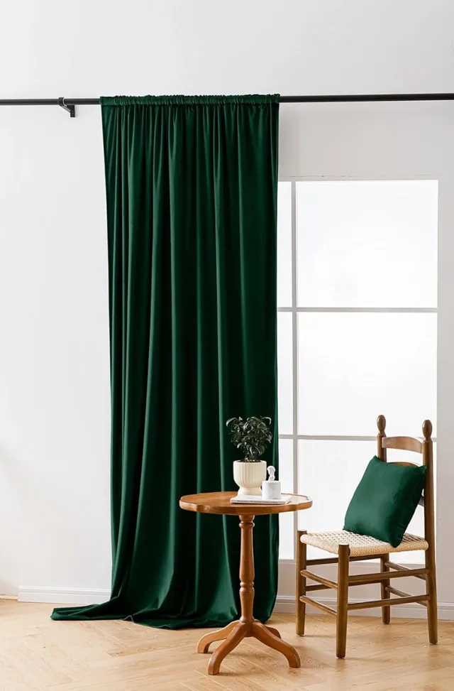 Thuys Gordijnen 250x140 cm - gordijnen voor ramen en balkondeur - gordijn voor huis op band - gordijn ondoorzichtig - gordijnroede gordijnen - groen