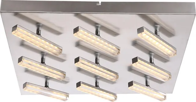Globo Lighting Plafondlamp Globo Lombardia LED - Nikkel mat/Acryl - 9 lichts