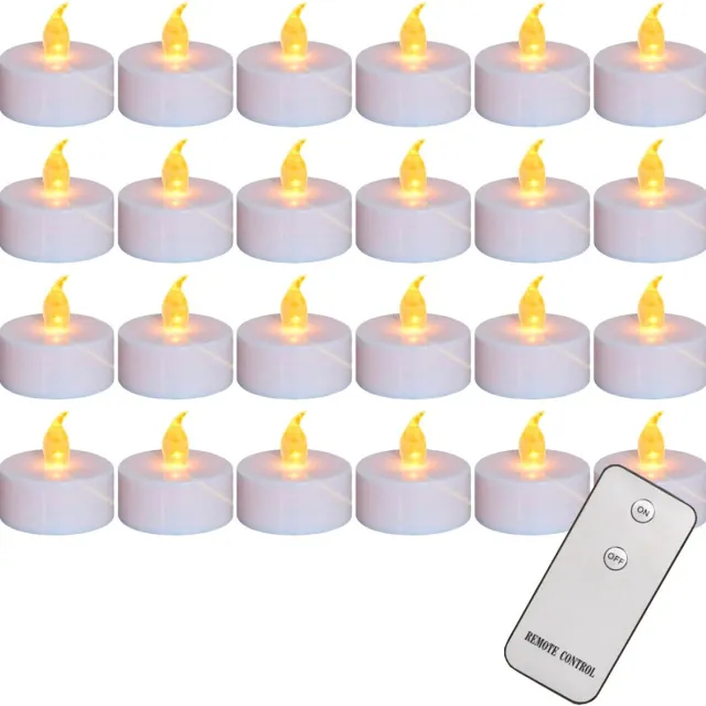 Best Active 24 LED Waxinelichtjes met Flikkerende Vlam - Inclusief Afstandsbediening en Batterijen - 100+ Branduren - Elektrische Kaarsen op Batterijen - Theelichtjes - Kerstverlichting - Kerst Kaarsen Wit met Afstandsbediening