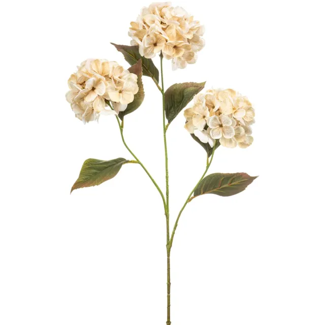 Fleurdirect Kunstbloem Hydrangea Crème - Realistische Decoratie zonder Onderhoud Creme/Wit