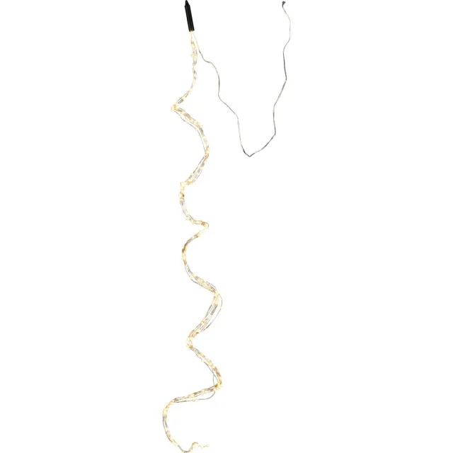 J-Line slinger 200Led 2M - kunststof - zilver - warm wit - LED lichtjes