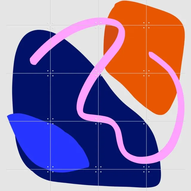 IXXI Bold Shapes 2, Mareike Böhmer - 80 x 100 cm - Grote wanddecoratie en posters - Fantasierijk, Kleurrijk, Geometrische Kunst, Grafisch Ontwerp Blauw