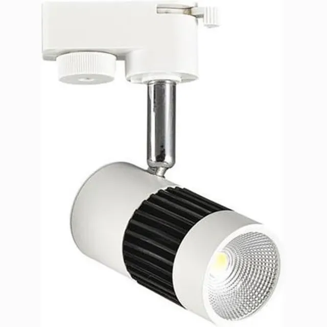 Star Led LED Railverlichting - Track Spot - 8W 1 Fase - Rond - Natuurlijk Wit 4200K - Mat Zwart/Wit Aluminium