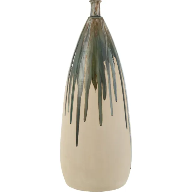 J-Line vaas Verf - keramiek - naturel/groen - large - 73 cm hoog Multi