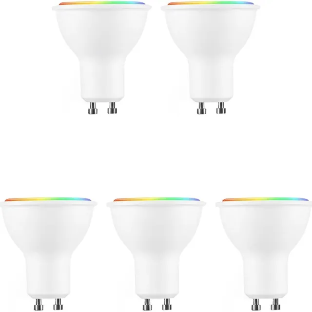 Modee Smart GU10 Led Lamp - 4.7W - Slimme Lamp - RGB en Kleurtemperaturen - App Bediening - WiFi LED Spot - 5 Stuks