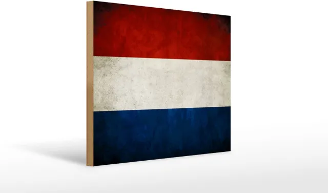 Femer Holzschild Flagge 40x30cm Niederlande Holland Fahne Wit