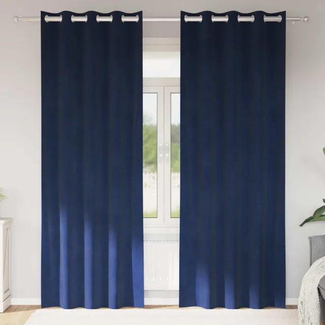 vidaXL Gordijnen 2 st Donkerblauw 140 x 260 cm fluweel