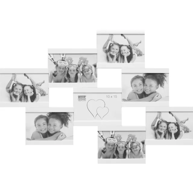 Deknudt Frames multifotolijst S68RK1 P8 - wit - voor 8 foto's 10x15 cm