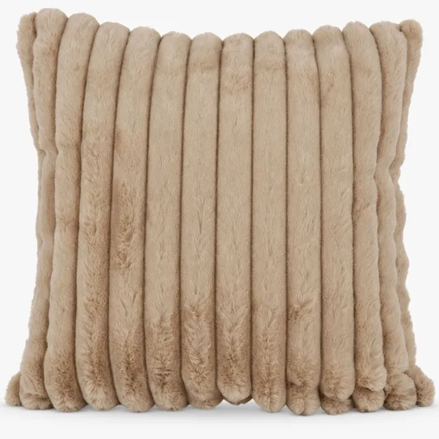 Countryfield Cosy Sierkussen Ribbel Imitatiebont - Beige - L 45 x B 45 cm