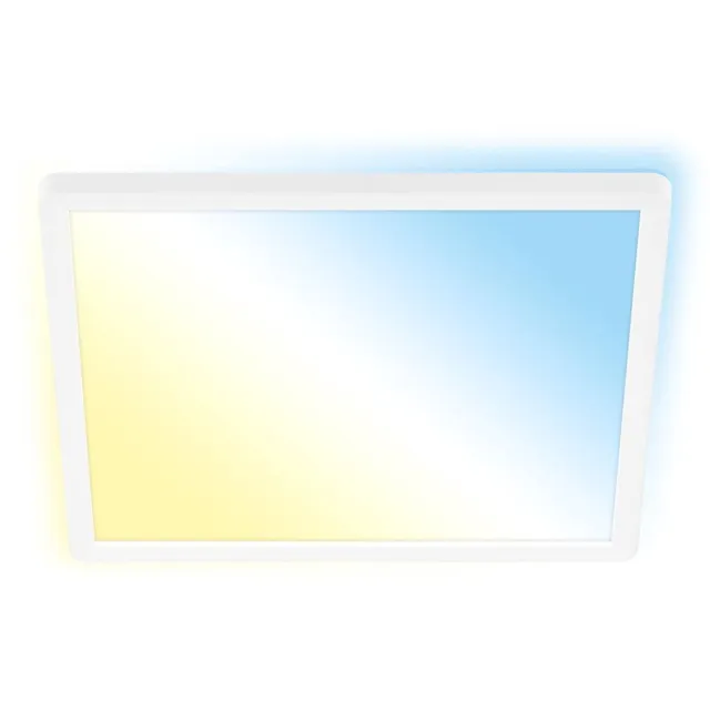 B.K.Licht BRILONER Tava A – LED Plafondlamp – dimbaar – CCT – EEK A lichtbron* - 29.3cm Wit hoekig met CCT