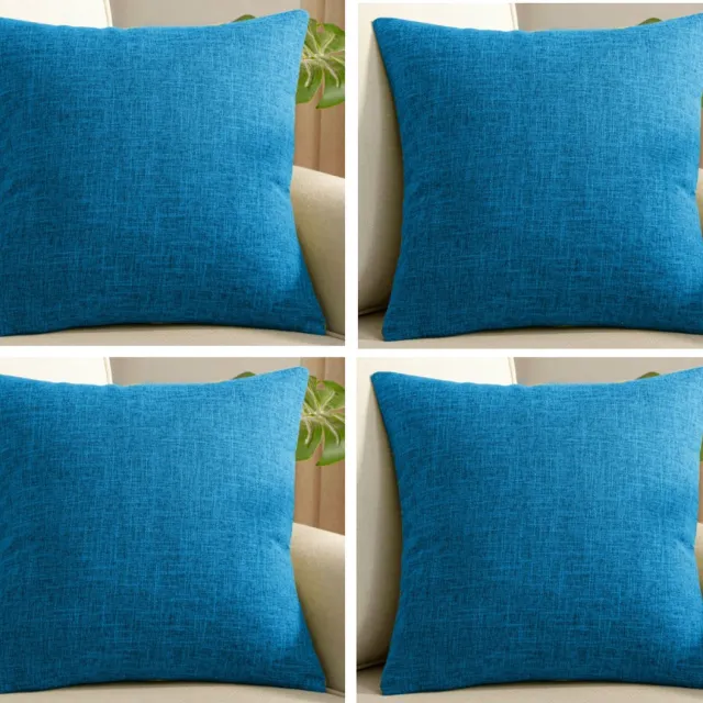 SUNMOOL Kussenhoes - Kussenhoes Vierkantjes - Pillow cover - 45 x 45cm - Blauw - 4Stuks