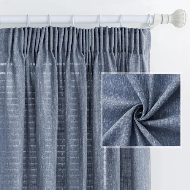 Unyqoos ® Grootformaat Gordijnset in Linnenlook voor Stijlvolle Woonkamers met Plooiband en Halftransparante Textuur grijs