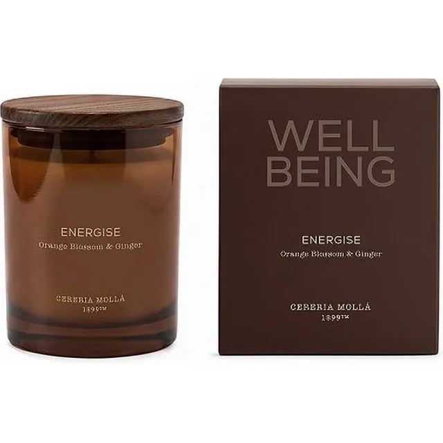 Cereria Mollà 1899 Well Being - ENERGISE - Geurkaars 230 gram - Orange Blossom & Ginger - Cereria Mollà 1899 - NIEUW Bruin