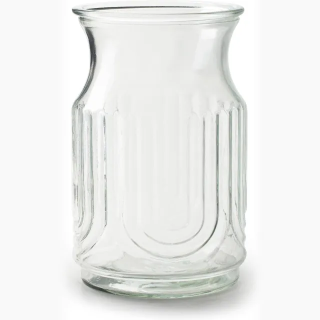 Jodeco Bloemenvaas - helder/transparant glas - H20 x D12,5 cm