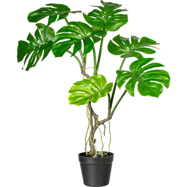 Kopu Kunstplant Split Philodendron 75 cm - 8 bladeren - Nepplant Groen