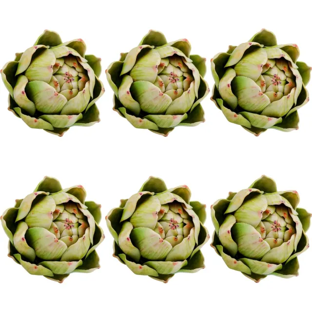 Unyqoos Set van 6 Realistische Kunstmatige Artisjokken voor Decoratie en Styling Groen
