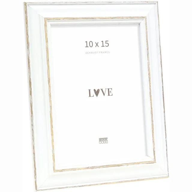 Deknudt Frames fotolijst S221H3 - wit met bruin accent - 10x15 cm