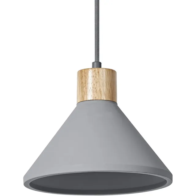 Osram DECOR Concrete Wood beton hanglamp, 220 mm, in donkergrijs, met metalen en betonnen behuizing, voor binnenverlichting, flexibele armatuurkeuze dankzij de E27 fitting Donkergrijs|Houtdecor