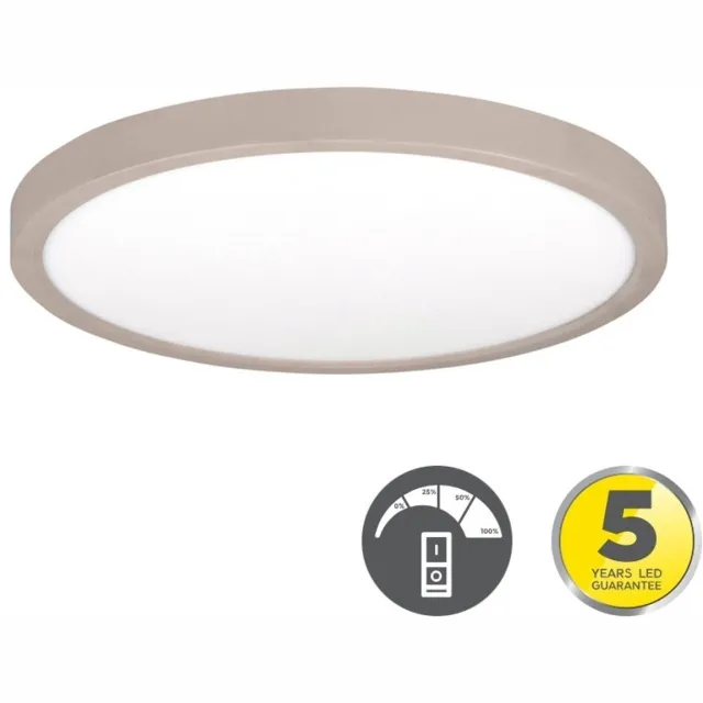 Highlight Piatto Plafondlamp Beige Ø 30,5 cm | Ultradunne LED Plafondlamp met 3-Staps Dimfunctie