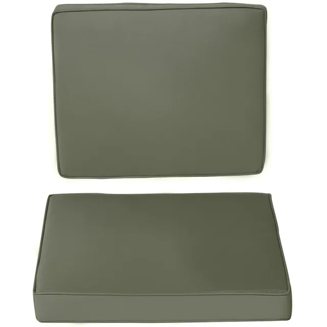 Killogood 2-delige set zitkussens, 56 x 52 cm stoelkussens met ritssluiting, stoffen hoes, 7cm dik kussenhoes, wasbaar donkergrijs