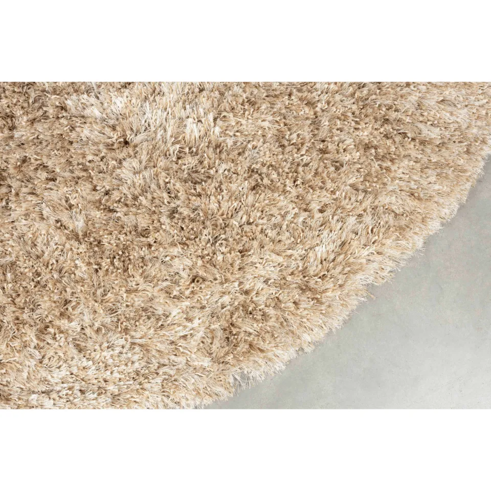 Dutchbone Hairy rond vloerkleed beige, foto 5