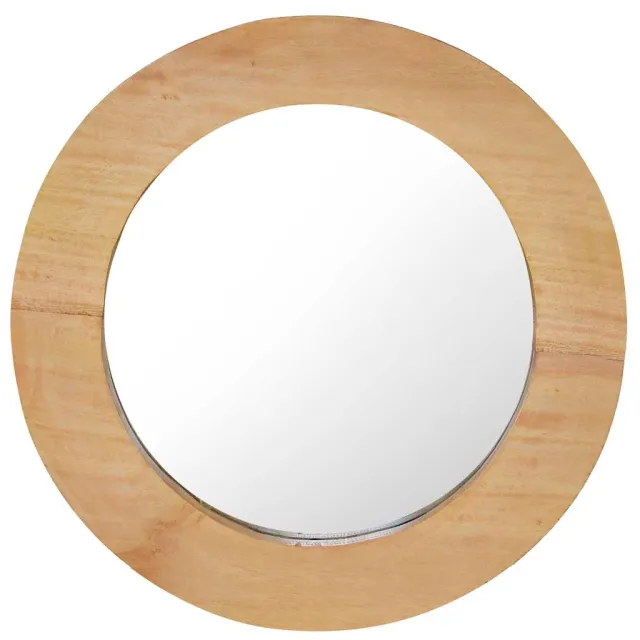 vidaXL Wandspiegel rond 40 cm teakhout Bruin
