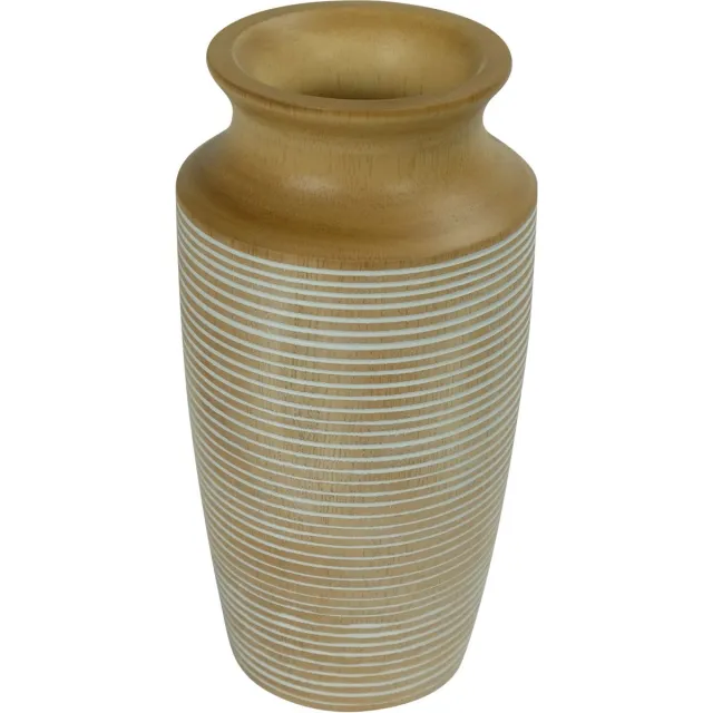 Fine Asianliving Japandi Vaas Mangohout Handgemaakt Wit D9xH21cm