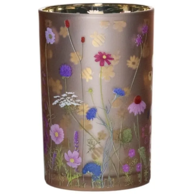 Mars & More Theelichthouder wilde bloemen - windlicht - hommel 18 cm multi kleuren rood