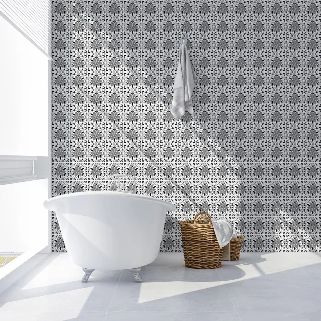 Ambiance Sticker Zelfklevende tegelmuurstickers voor keuken en badkamer - 60 cementtegelstickers (Azulejos Winio) - 60 stickers, 15x15cm Multi color